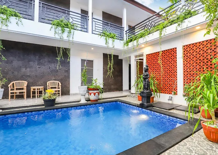 Pensión White Blue House 5 - Pvt Room, Shared Pool&kitchen Ubud
